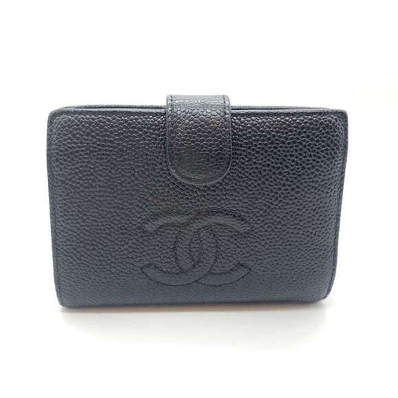 CHANEL Black Caviar Leather Coco Mark Wallet - Picture 1 of 7